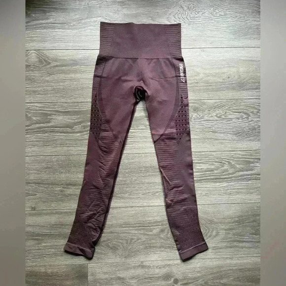 Gymshark Pants - Gymshark Purple Energy Workout Active Yoga Leggings Cut Out High Waist Womens XS